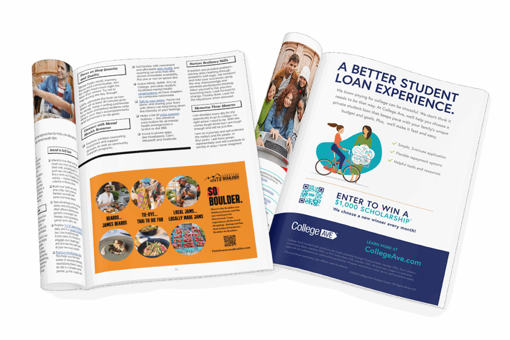 Mockup of magazine full and half page ad placements